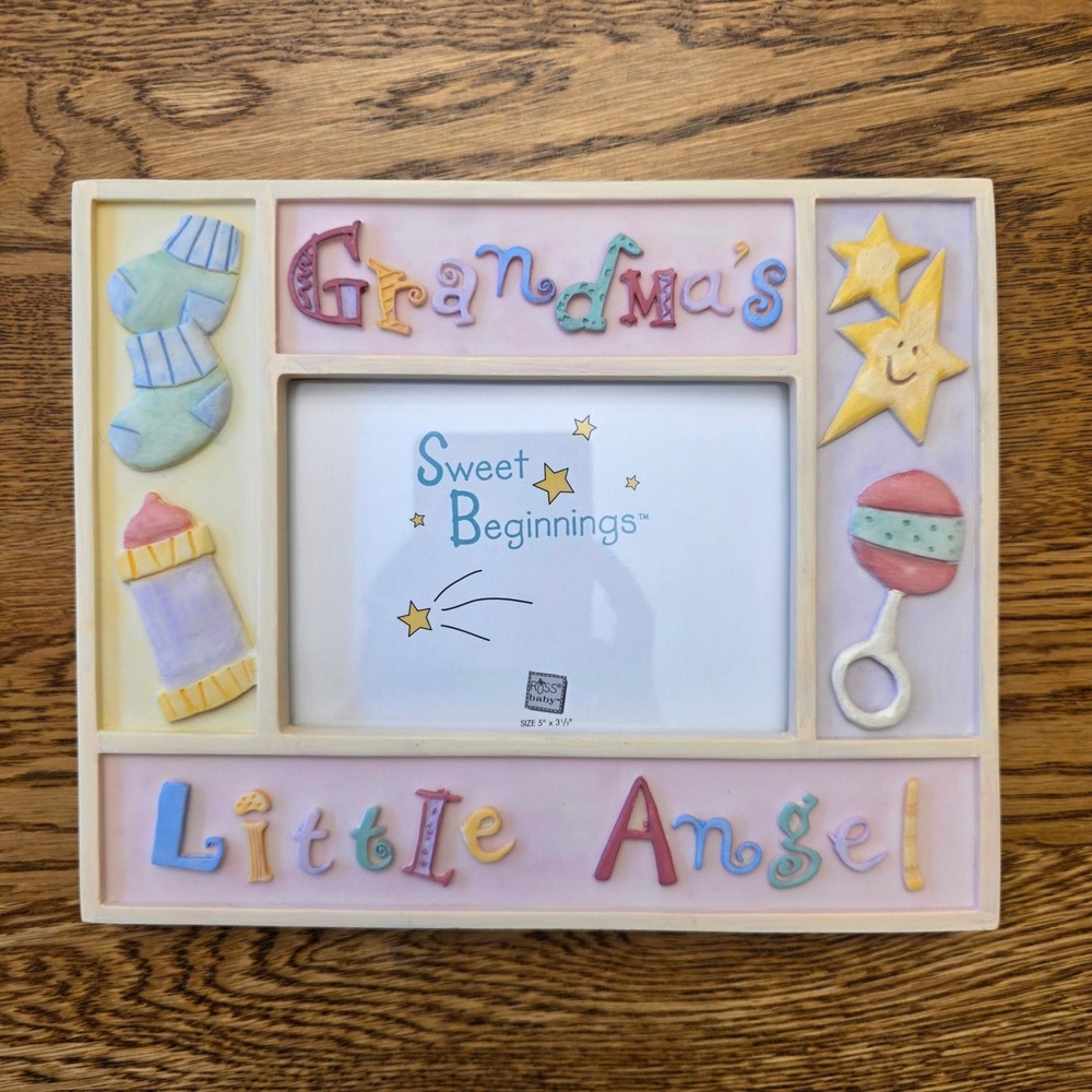 Russ Grandma's Little‎ Angel Baby Photo Frame 5x3 Resin Hand Painted